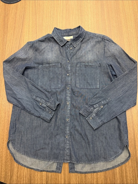Anthropologie Tops - Pilcro by anthropologie Blue Textured Button-Down Shirt